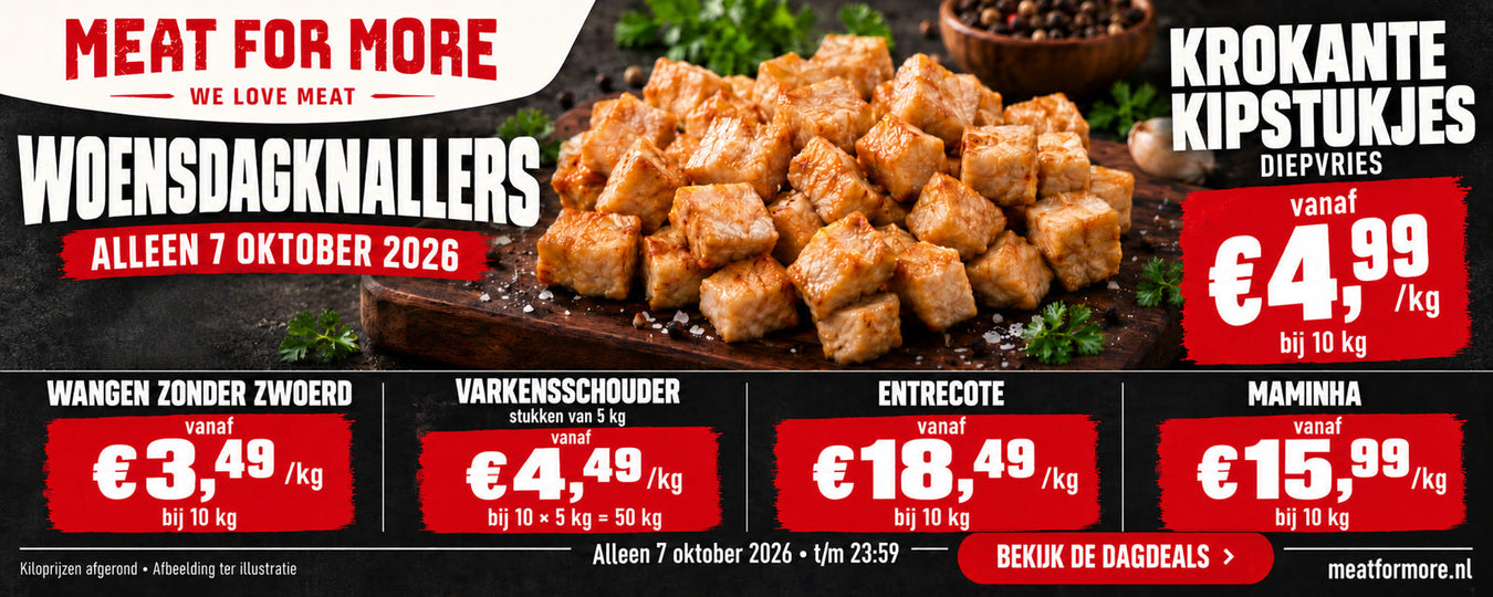 Woensdagknallers Meat For More, alleen 7 oktober 2026